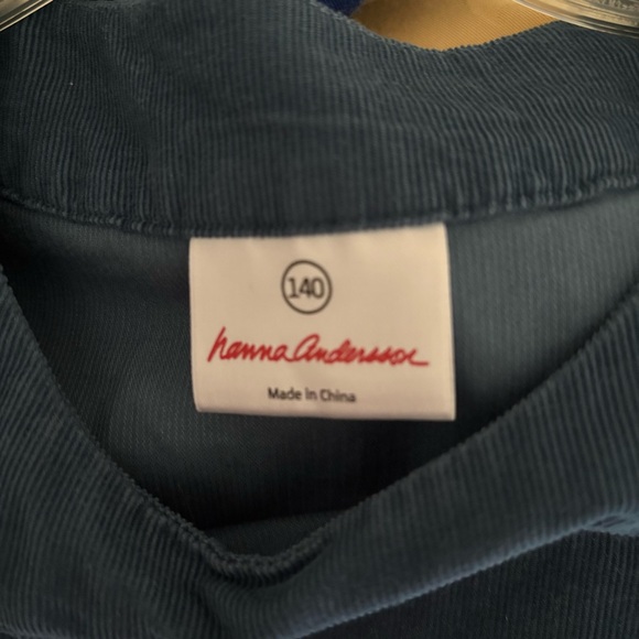 Hanna Andersson Blue Corduroy Dress Size 140 Girls Long Sleeve Cotton - Picture 4 of 5